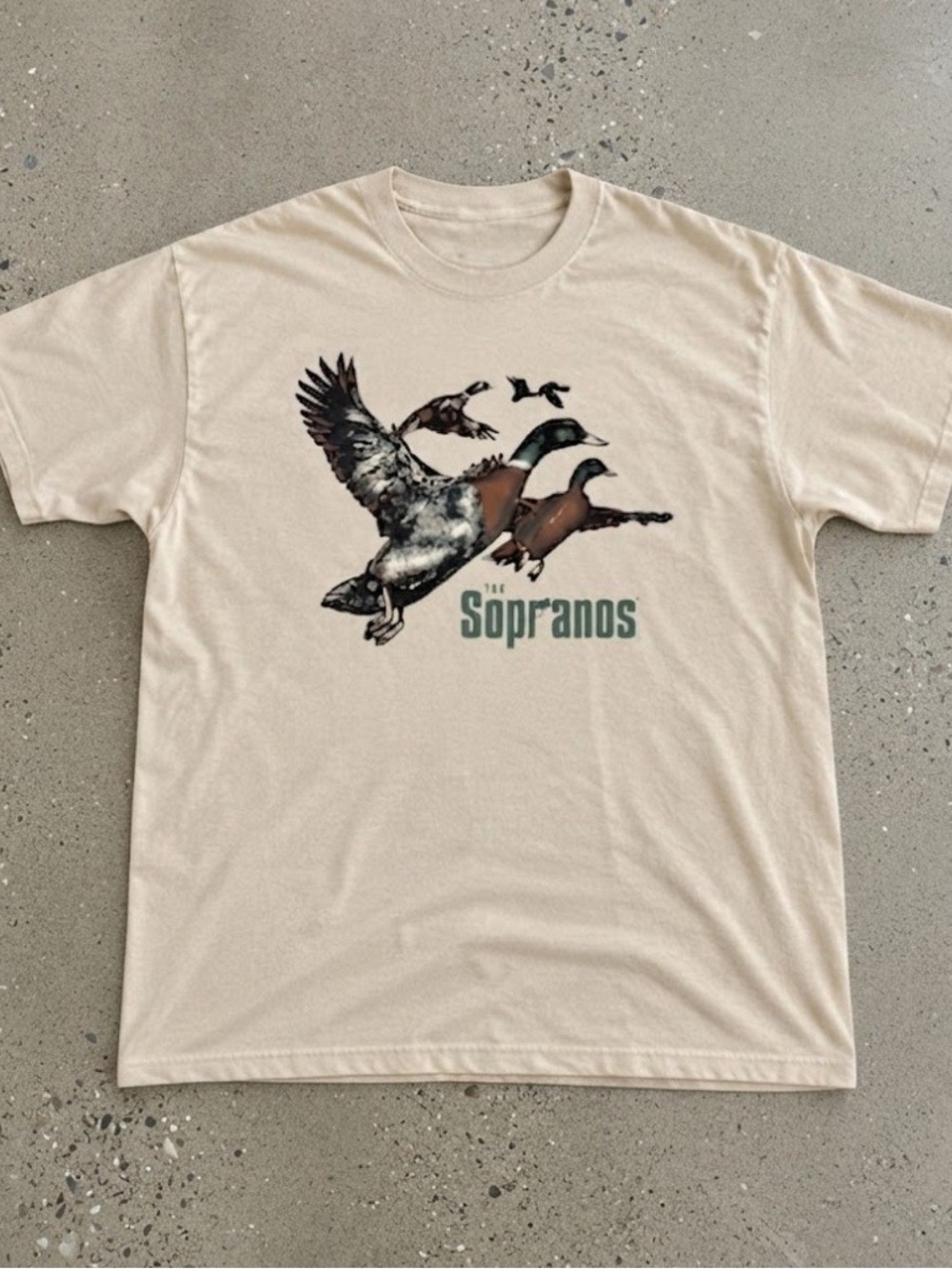 The Sopranos Duck Hunting Beige Cotton Graphic Gildan T-Shirt